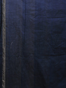 Indigo Ivory Double Ikat Handwoven Pochampally Mercerized Cotton Saree - S031701908
