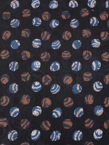Black Brown Indigo Beige Hand Block Printed Cotton Cambric Fabric Per Meter - F0916411