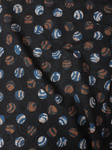 Black Brown Indigo Beige Hand Block Printed Cotton Cambric Fabric Per Meter - F0916411