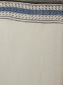 Beige Maroon Grey Black Hand Block Printed Chiffon Saree - S031701891