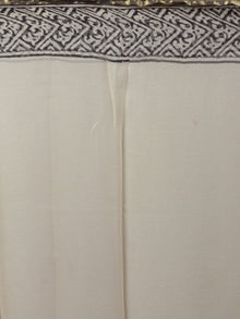 Beige Grey Maroon Hand Block Printed Chiffon Saree - S031701899