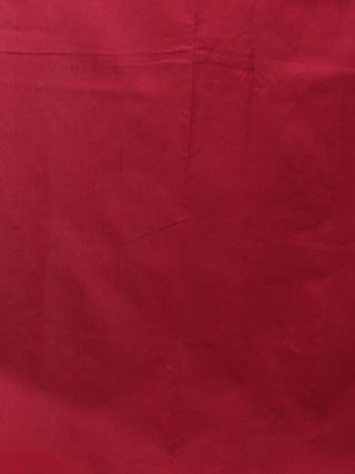 Black Grey Red Ikat Handwoven Pochampally Cotton Saree - S031701937