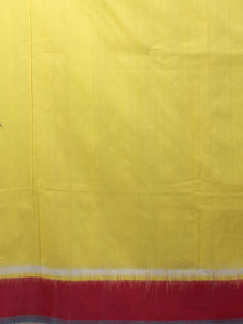 Royal Blue Ivory Maroon Ikat Handwoven Cotton Saree - S031701920