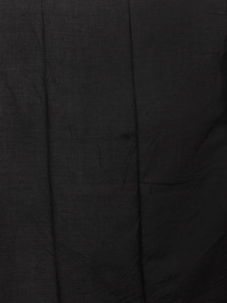 Black White Hand Block Printed in Cotton Mul Saree - S031701951