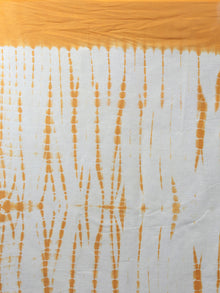 Orange Ivory Hand Shibori Dyed Cotton Mul Saree  - S031701954