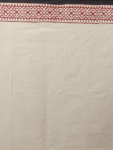 Beige Brown Black Maroon Hand Block Printed Cotton Mul Saree - S031701957