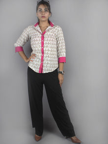 Multi color Hand Block Printed Shirt- S3517002