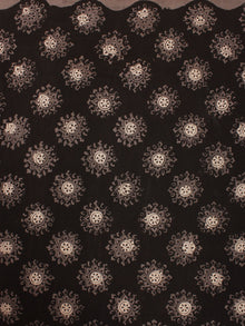 Black Brown Beige Hand Block Printed Cotton Cambric Fabric Per Meter - F0916396