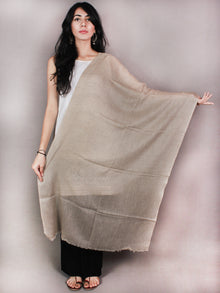 Brown Pure Pashmina Handloom Stole from Kashmir - S6317092