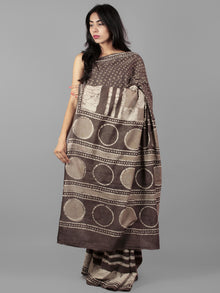 Kashish Ivory Hand Block Printed in Natural Colors Cotton Mul Saree - S031702014