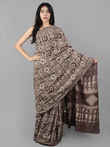 Kashish Ivory Hand Block Printed in Natural Colors Cotton Mul Saree - S031702017