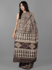 Kashish Ivory Hand Block Printed in Natural Colors Cotton Mul Saree - S031702017