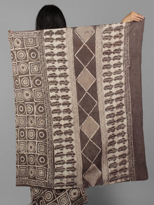 Kashish Ivory Hand Block Printed in Natural Colors Cotton Mul Saree - S031702017