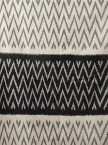 Black Ivory Grey Ikat Handwoven Pochampally Mercerized Cotton Saree - S031702024