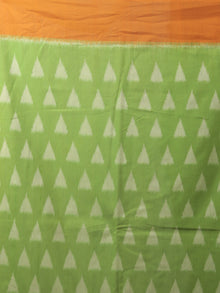 Chartreuse Orange Maroon Ivory Grey Ikat Handwoven Pochampally Mercerized Cotton Saree - S031702025