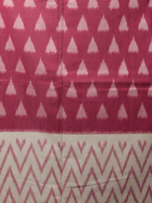 Pink Black Ivory Ikat Handwoven Pochampally Mercerized Cotton Saree - S031702043