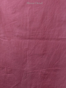 Brown Peach White Hand Shibori Dyed Cotton Saree - S031702050