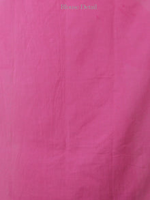 Black Pink White Hand Shibori Dyed Cotton Saree With Pink Blouse- S031702051