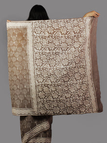 Kashish Ivory Hand Block Printed in Cotton Mul Saree - S031702054