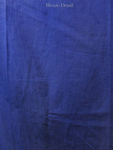 Indigo Cerulean Blue White Shibori Dyed Cotton Saree - S031702057