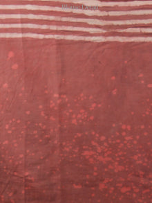 Rust Ivory Pink Hand Block Printed in Natural Colors Cotton Mul Saree - S031702062