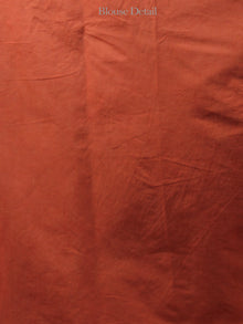 Red Orange Lavender White Shibori Dyed Cotton Saree - S031702066