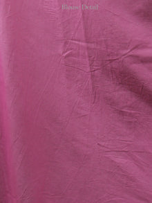White Indigo Pink Green Shibori Dyed Cotton Saree - S031702067