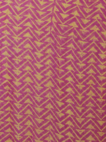 Magenta Pink Yellow Hand Block Printed Chiffon Saree - S031702069