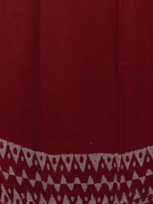 Cherry Red Ivory Hand Block Printed Chiffon Saree - S031702073