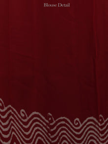 Maroon Ivory Hand Block Printed Chiffon Saree - S031702087