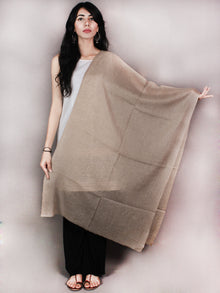 Brown Pure Pashmina Handloom Stole from Kashmir - S6317093