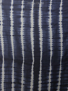 Indigo White Natural Color Dyed Hand Clamped Cotton Shibori Saree - S031701770
