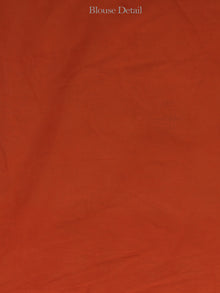 Orange Ivory Orange Hand Batik & Block Printed Cotton Saree - S031702125