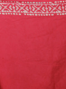 Pink Ivory Cotton Hand Batik Printed Saree in Natural Colors - S031702202