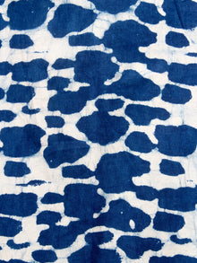 Indigo Hand Block Printed Elasticated Waist Trousers- T0317021