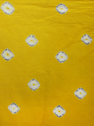 Yellow Grey Hand Shibori Dyed Cotton Saree - S031702222