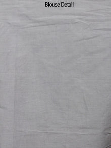 Peanut Brown White Grey Hand Block Printed Cotton Saree - S031702244
