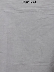 Peanut Brown White Grey Hand Block Printed Cotton Saree - S031702244