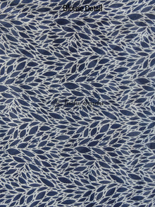 Indigo Blue White Hand Block Printed Cotton Saree In Natural Colors - S031702368