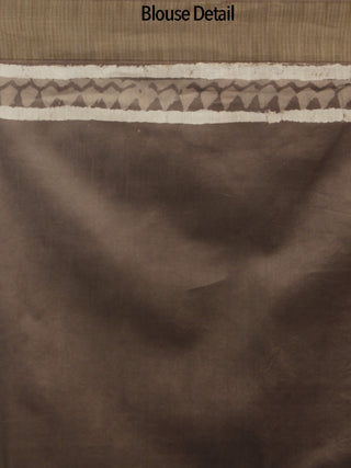 Kashish Ivory Chanderi Silk Hand Block Printed Saree With Ghicha Border - S031702445