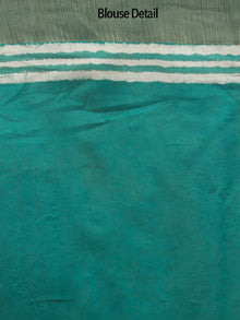 Green Ivory Chanderi Hand Block Printed Saree With Ghicha Border - S031702455
