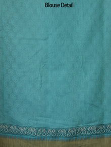 Sapphire Blue White Hand Block Printed Chanderi Saree With Ghicha Border - S031702466