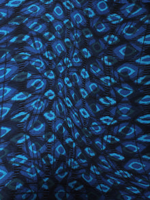 Indigo Sky Blue Hand Block Printed Cotton Cambric Fabric Per Meter - F0916414