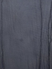 Navy Blue White Hand Block Printed Chiffon Saree With Zari Border - S031702612