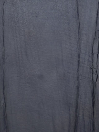 Navy Blue white Hand Block Printed Chiffon Saree With Zari Border - S031702611