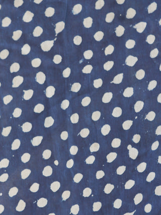 Indigo Black Maroon Ivory Chanderi Silk Hand Block Printed Saree With Geecha Border - S031702628