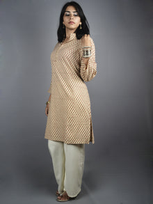 Beige Red Hand Block Printed Kurti- K0517026