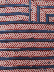 Beige Indigo Maroon Hand Block Printed Cotton Cambric Fabric Per Meter - F0916394