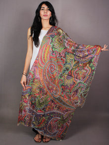 Multi Colour Digital Print Pure Wool Cashmere Stole from Kashmir - S6317102
