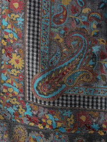 Multi Colour Kani Weaved Border Pure Wool Cashmere Stole from Kashmir - S6317107